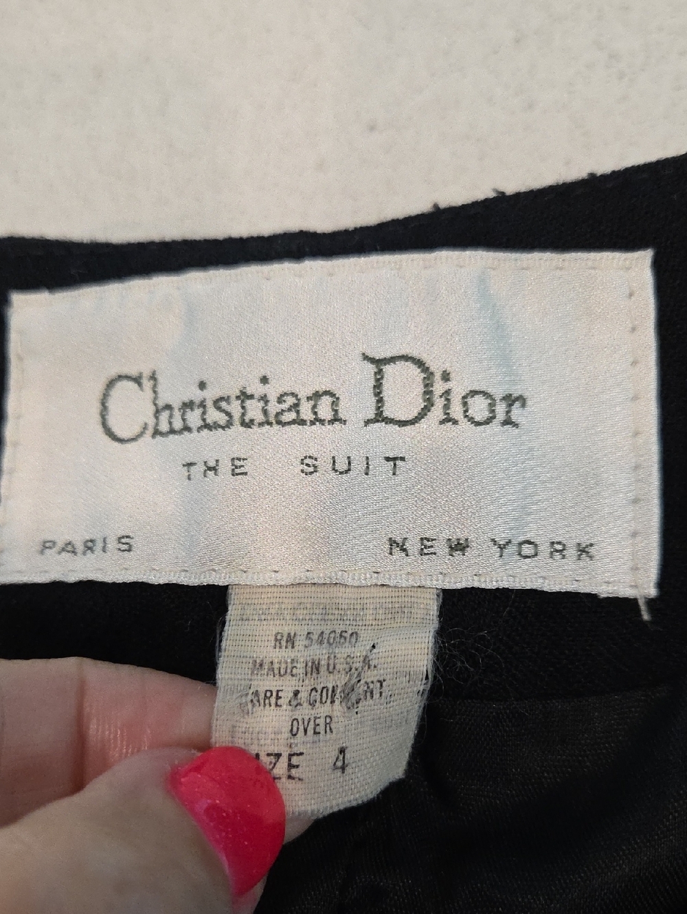Vintage Striped Christian Dior Wool Black Tailored Blazer and Skirt Set Size 4! - Picture 3 of 16